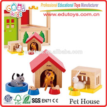 EN71 Conforms Kids Educational Game Pets' Sweet Home Wooden Pet House Toy